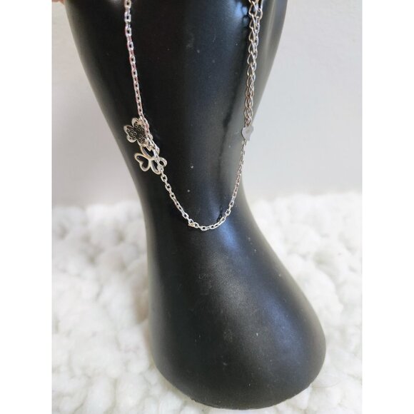 Ankle Bracelet Silver Three Leaf Clover - Picture 8 of 10